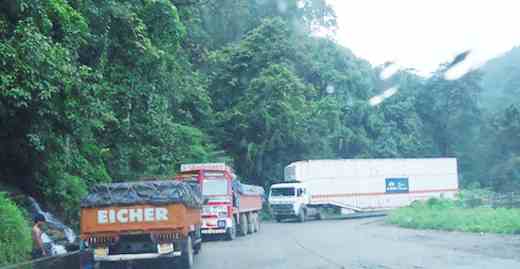Charmadi Ghat used by heavy trucks ignoring the ban 
